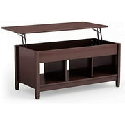 NLIBOOMLife Coffee Table with Hidden  Compartment  Display Shelves  Lift Tabletop for Living Room  Bedroom  Home&Office  Retro Central Table Lift Top Tea Dining Table (Espresso)
