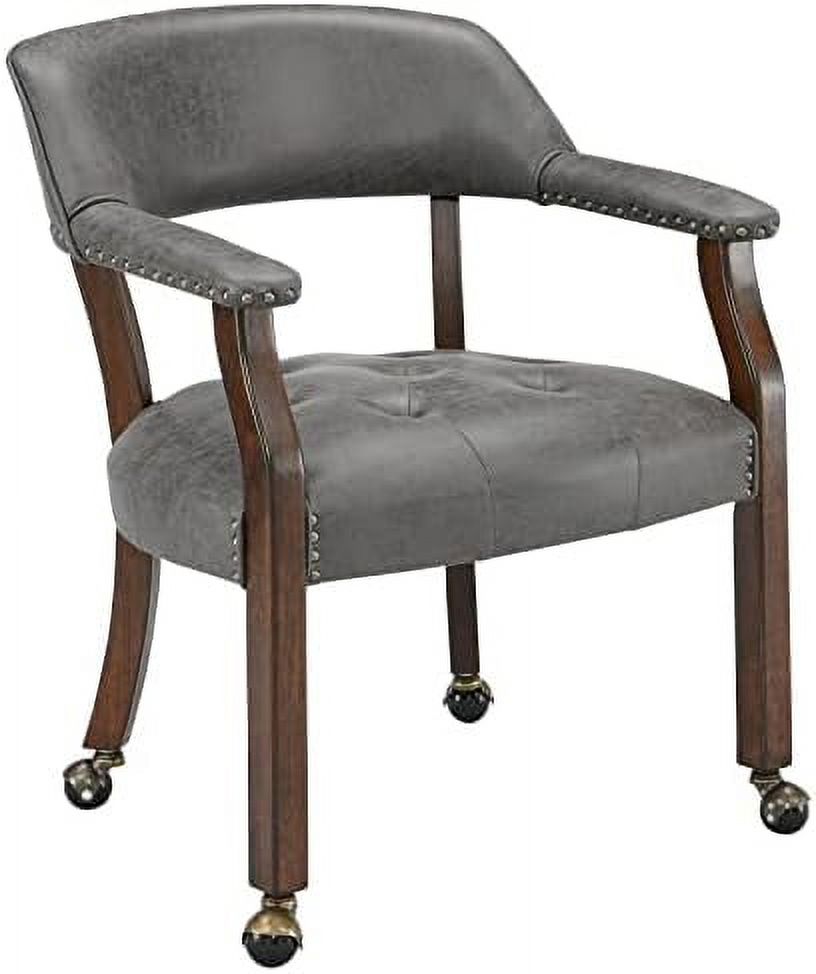 NLIBOOMLife Dining Chairs with Casters and Arms Rolling Dining Chairs with Wheels Solid Wood