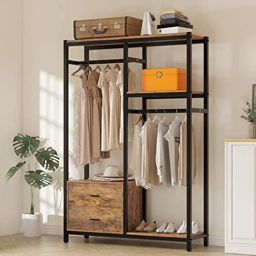NLIBOOMLife Free Standing Closet Organizer with Drawers and Hooks Heavy