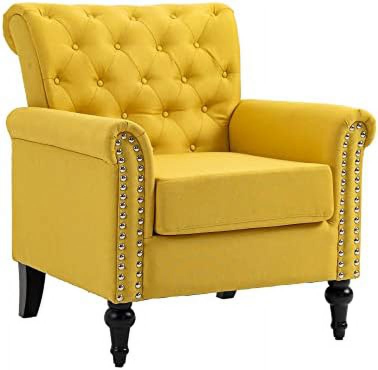 NLIBOOMLife Mid Century Accent Chair High Back Single Sofa Chair Upholstered Armchair with Solid