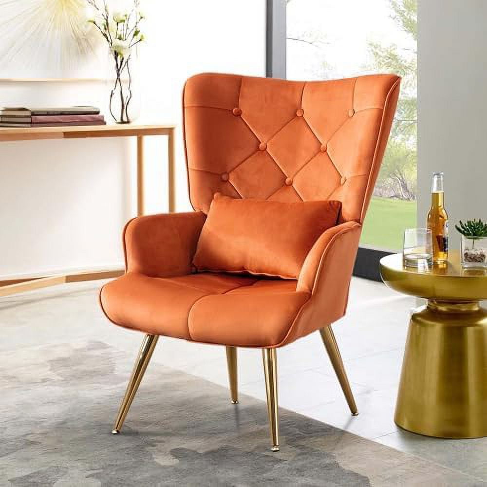 NLIBOOMLife Modern Accent Chair Velvet Lounge Chair Living Room/Bedroom ...