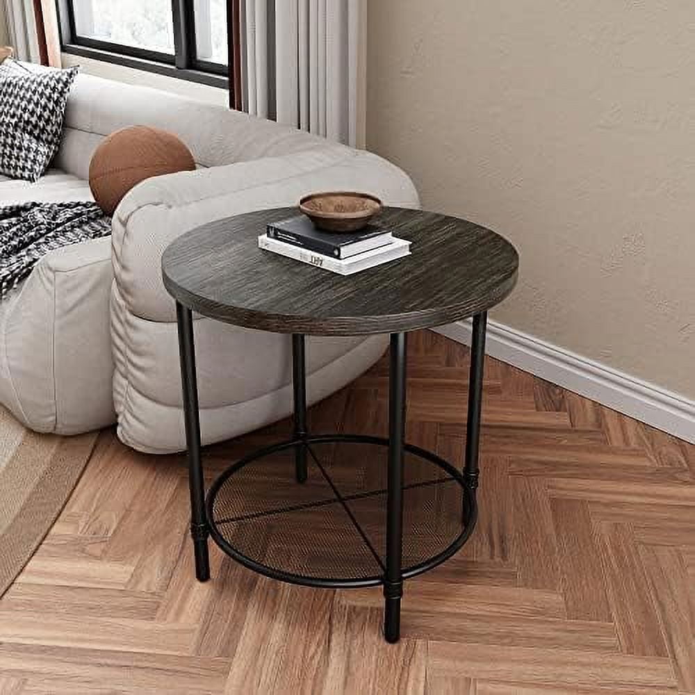 NLIBOOMLife Round Coffee Table with Casters 35.4" Round Accent Cocktail Table with Metal Legs