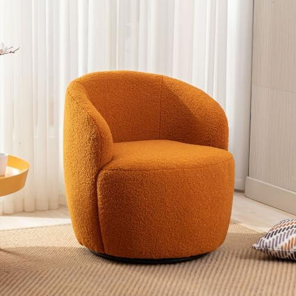 NLIBOOMLife Swivel Barrel Chair Teddy Sherpa Upholstered Modern Round
