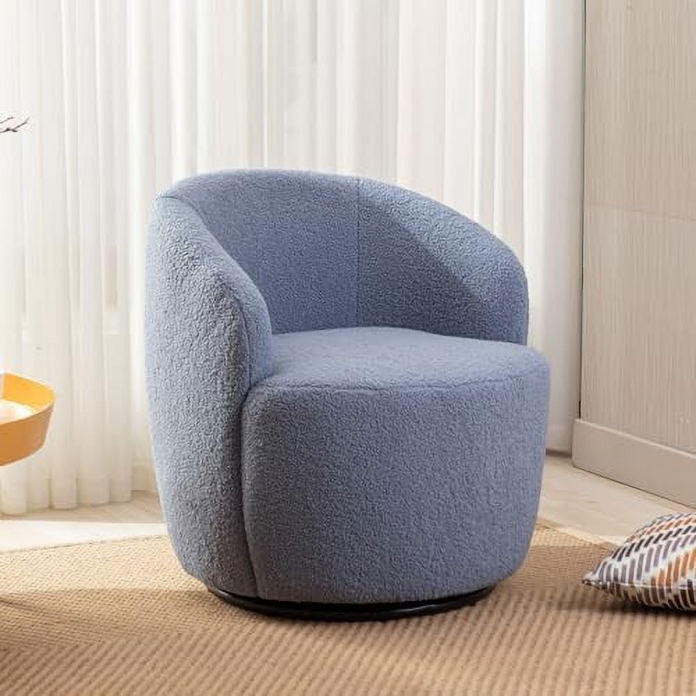 NLIBOOMLife Swivel Barrel Chair Teddy Sherpa Upholstered Modern Round