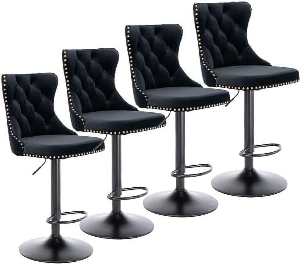 NLIBOOMLife Swivel Stools Set of 4 Adjustable Barstools with Back