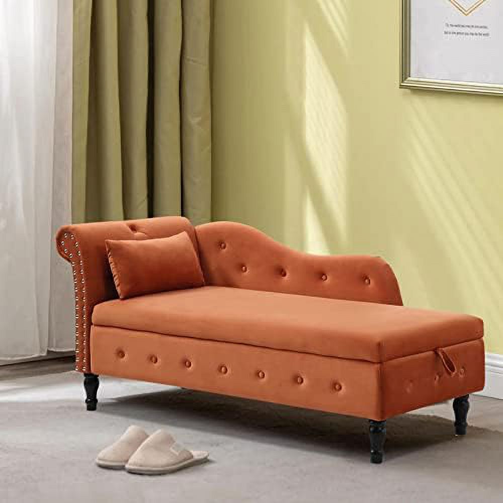 NLIBOOMLife Velvet Benches End of Bed 60" Rolled Arm Bedroom Ottoman Bench Chaise Lounge Sofa