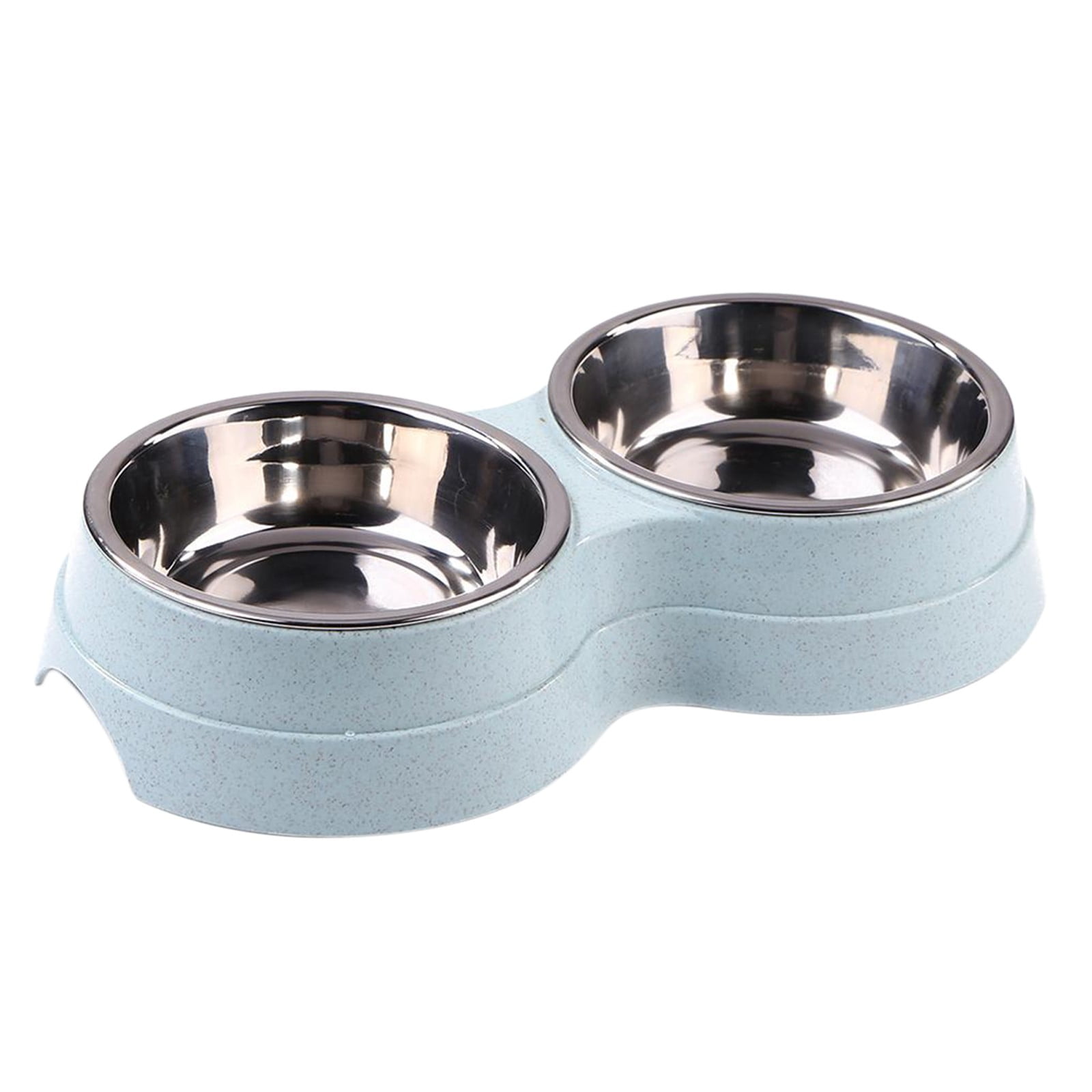 NLLSHGJ Dog Double Bowl Puppy Food Feeder Stainless Steel Drinking Dish