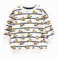 thumbnail image 1 of NLOMOCT Baby Boys and Toddler Long Sleeve Truck Print Toddler Boys Dinosaur Print Long Sleeve T-Shirt Cotton Crewneck T Shirt Cute Graphic Tees,White,4-5 Years, 1 of 9