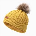 thumbnail image 1 of NLOMOCT Baby Winter Hats Toddler Beanie Baby Beanies Kids Winter Hats Children Knit Warm Cap Cozy Double Layer Warmth Yellow,1-4 Years, 1 of 9