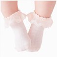 thumbnail image 1 of NLOMOCT Girls Ankle Socks Toddler Baby Girls Ruffle Lace Socks Cotton Frilly Ankle Soft Dress Children Princess Socks Pink,6-8 Years, 1 of 9