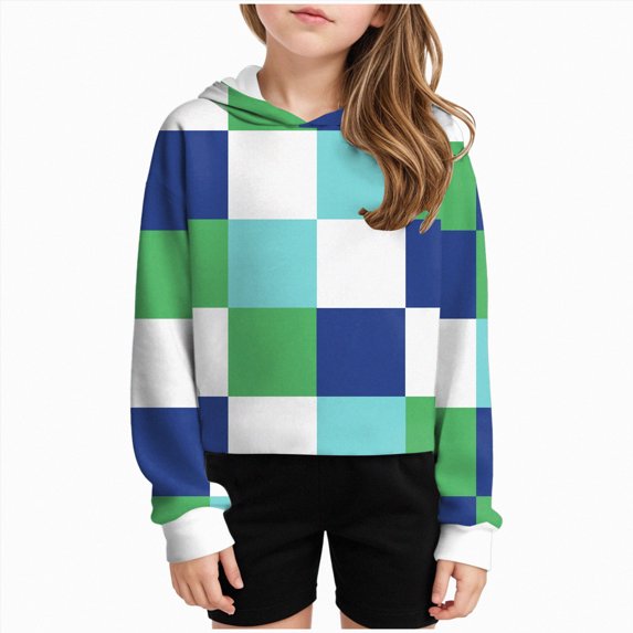 NLOMOCT Girls Long Sleeve Hooded Sweatshirt Graphic Hoodie Cute Pullovers Tops Cute Tween Sweatshirt for Kids Teen Hoodies,Green,9-10 Years