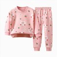 thumbnail image 1 of NLOMOCT Newborn Boy Outfits Cartoon Prints Comfortable Long Sleeve Tops and Pants Loungewear Toddler Boy Two Piece Pajama Sets,Pink,6-12 Months, 1 of 4