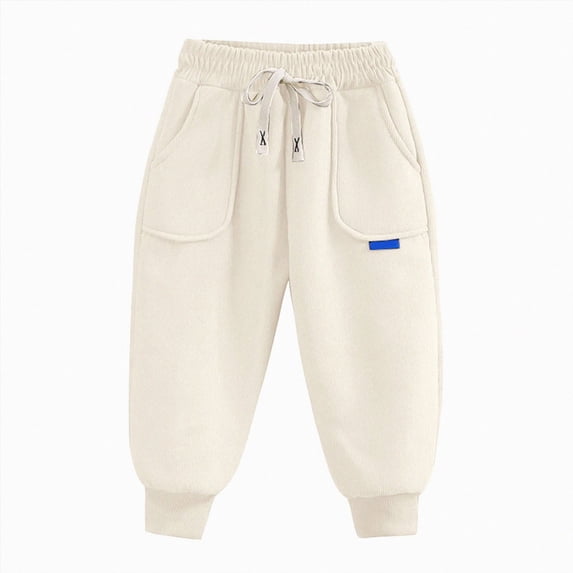 NLOMOCT Toddler Boys Pants Wide Leg Jogger Pants Baby Boys Pants Toddler Pull on Sweatpants Infant Cotton Joggers,Beige,4-5 Years