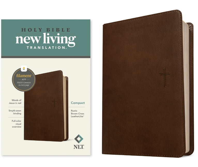 NLT Compact Bible, FilamentEnabled Edition (Leatherlike, Rustic Brown