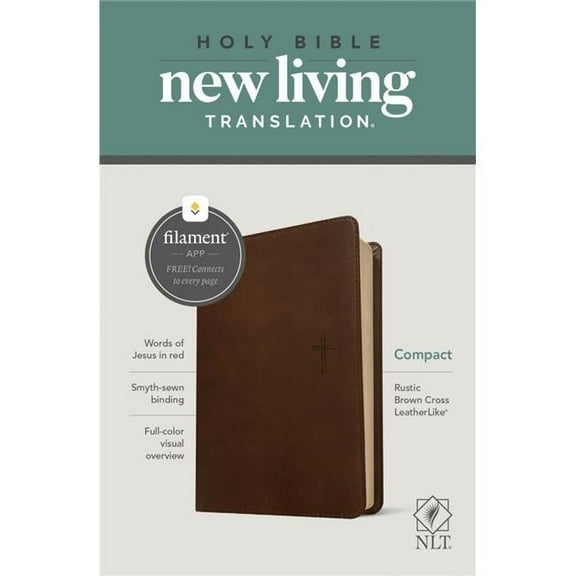 NLT Compact Bible, Rustic Brown LeatherLike