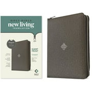 NLT Compact Giant Print Zipper Bible, Filament-Enabled Edition Leatherlike, Woven Cross Gray, Red Letter Hardcover