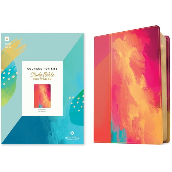 NLT Courage for Life Study Bible for Women (Leatherlike, Fierce Pink, Filament Enabled) (Hardcover)