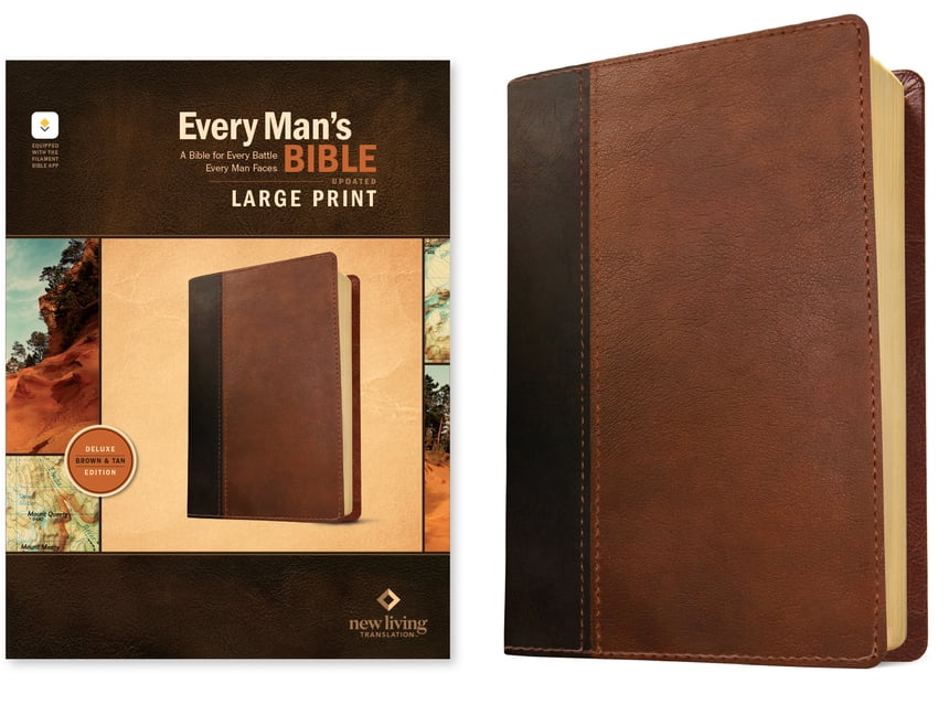 NLT Every Man's Bible, Large Print, Filament Enabled, Tutone (Leatherlike, Brown/Tan, Red Letter), (Hardcover)
