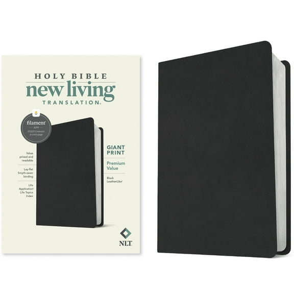 NLT Giant Print Premium Value Bible, Filament Enabled (Leatherlike, Black), (Hardcover)
