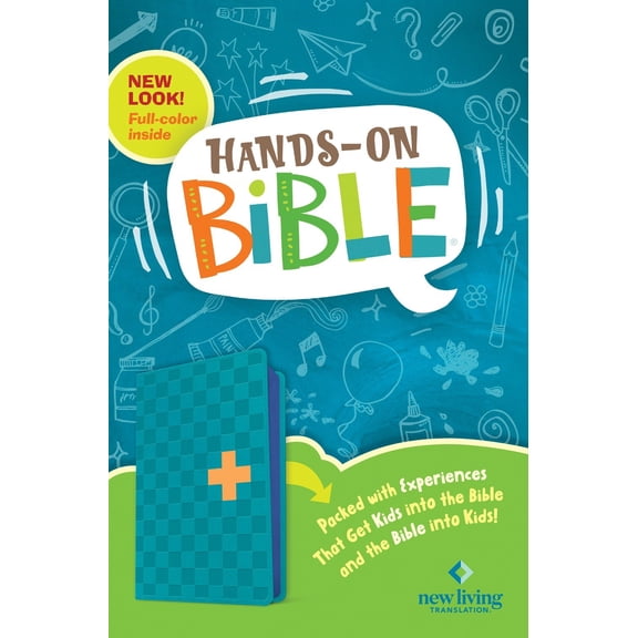 NLT Hands-On Bible (Third Edition)-Blue Check Cross LeatherLike
