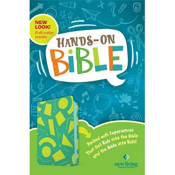 NLT Hands-On Bible (Third Edition)-Green Lines and Shapes LeatherLike