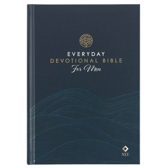 NLT Holy Bible Everyday Devotional Bible for Men New Living Translation, Navy Wave, Flexible Daily Bible Reading Plan Options