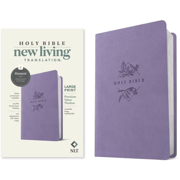 Pre-Owned NLT Large Print Premium Value Thinline Bible, Filament Enabled (Leatherlike, Lavender Song), (Hardcover)