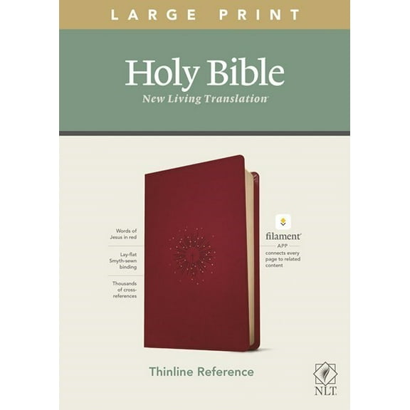 NLT Large Print Thinline Reference Bible/Filament Enabled Edition-Berry LeatherLike