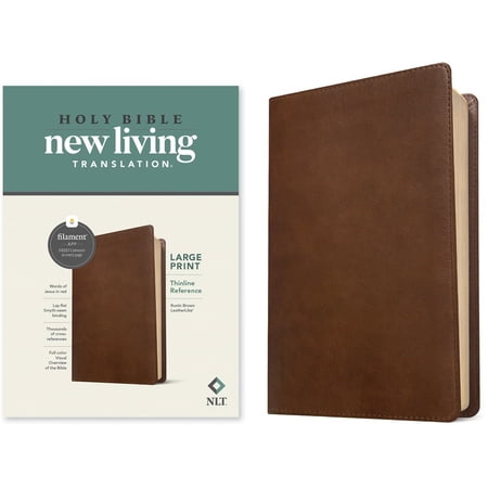 NLT Large Print Thinline Reference Bible/Filament Enabled Edition-Rustic Brown LeatherLike