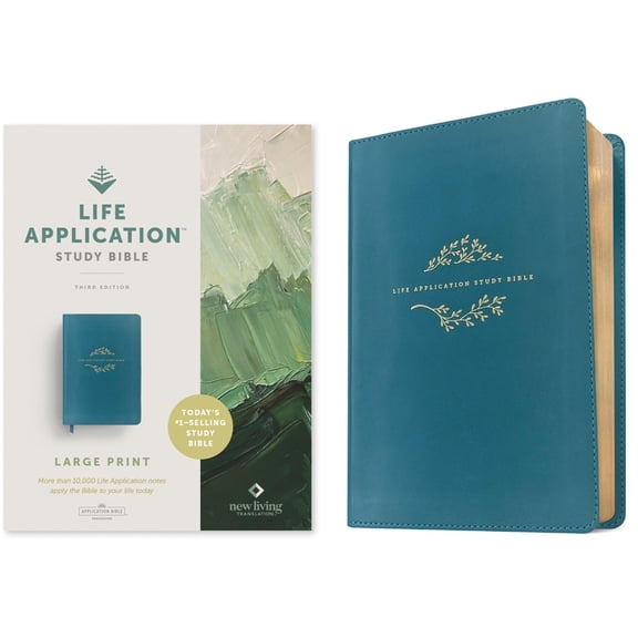 NLT Life Application Study Bible, Third Edition, Large Print (Leatherlike, Teal Blue), (Hardcover)
