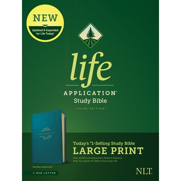 NLT Life Application Study Bible, Third Edition, Large Print (Leatherlike, Teal Blue), (Hardcover)