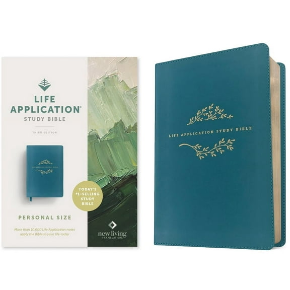 NLT Life Application Study Bible, Third Edition, Personal Size (Leatherlike, Teal Blue, Red Letter), (Hardcover)