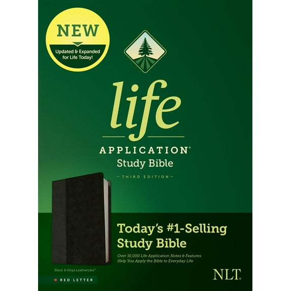 NLT Life Application Study Bible (Third Edition)-RL-Black/Onyx LeatherLike