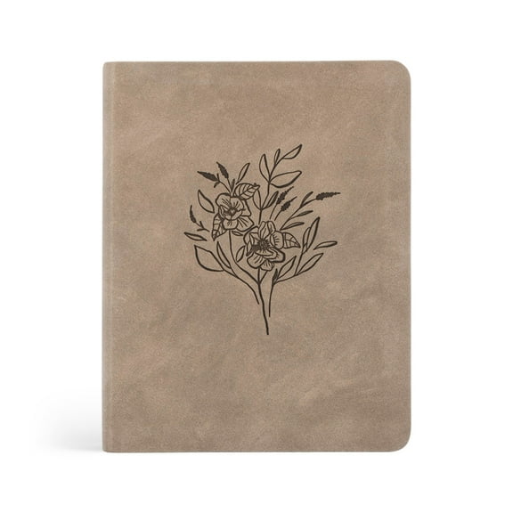 Hosanna Revival, New Living Translation, Notetaking Bible, Wide Margins, Taupe Leather-like Cover with Floral Design, Title: Marlo Theme