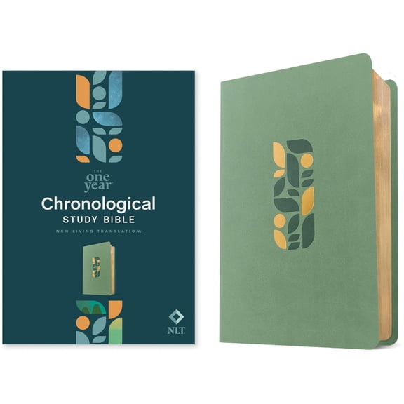 NLT One Year Chronological Study Bible (Leatherlike, Sage Green Mosaic), (Hardcover)