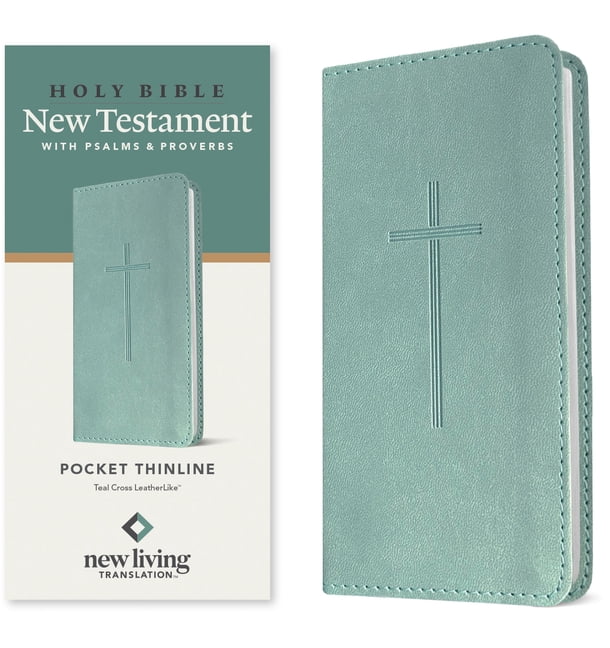 NLT Pocket Thinline New Testament with Psalms and Proverbs (Leatherlike, Teal Cross), (Hardcover)
