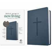NLT Premium Value Compact Bible, Filament Enabled LeatherLike, Navy Cross Hardcover