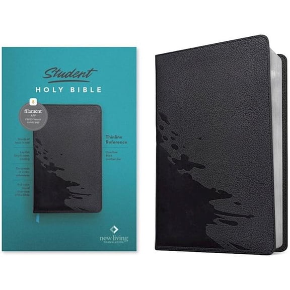 NLT Student Thinline Reference Holy Bible Filament Enabled Edition-Overflow Black LeatherLike