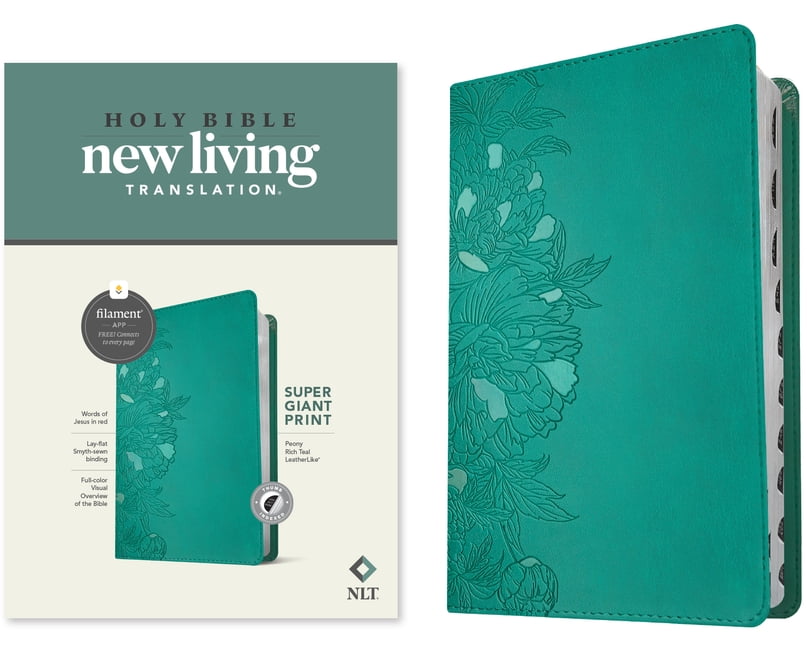 NLT Super Giant Print Bible, Filament Enabled (Leatherlike, Peony Rich