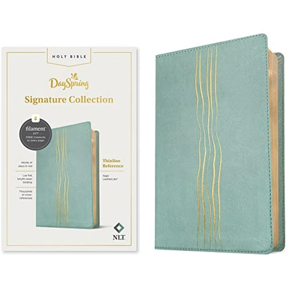 Pre-Owned NLT Thinline Reference Bible, Filament Enabled Edition (Red Letter, Leatherlike, Sage): Dayspring Signature Collection Paperback