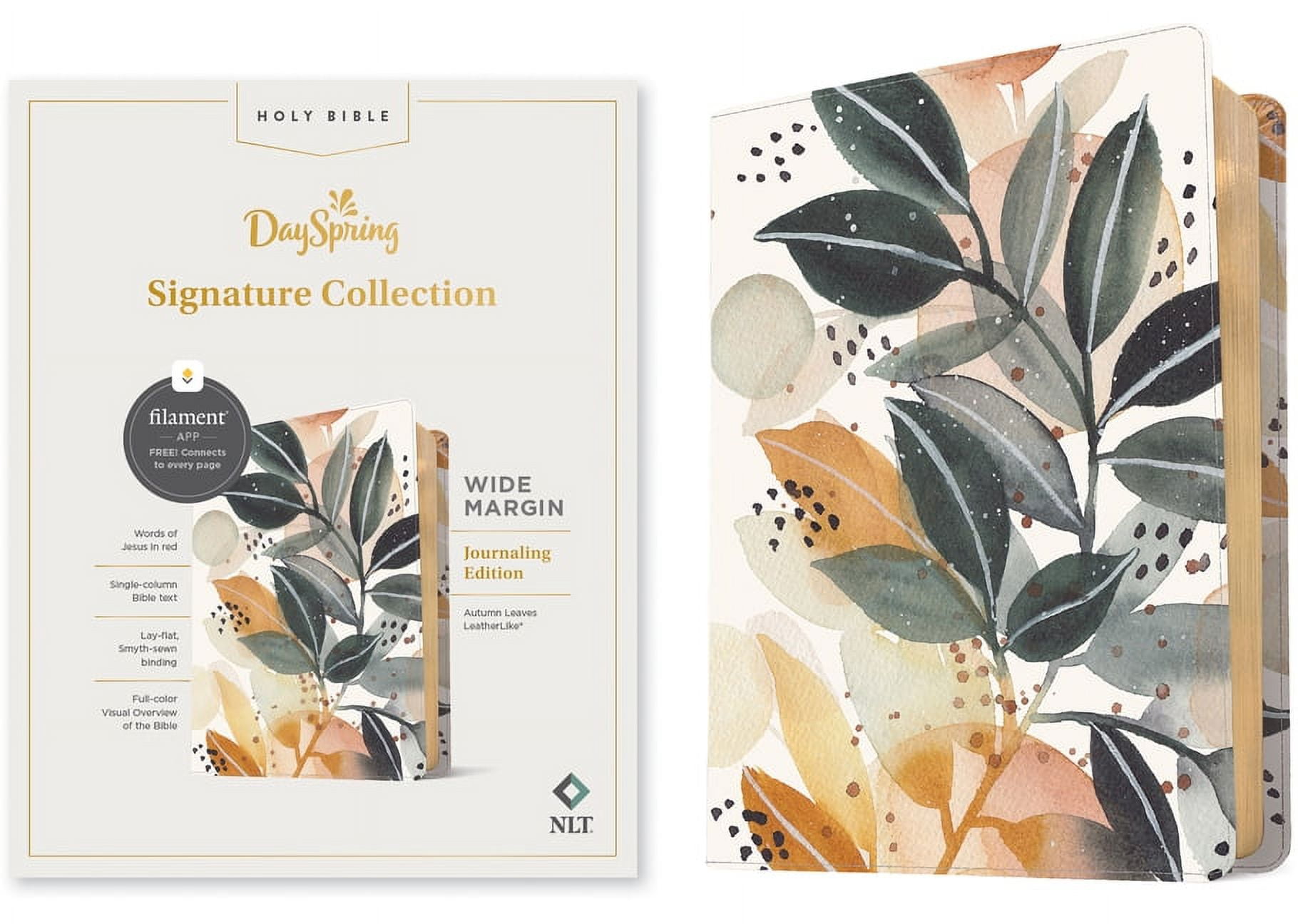NLT Wide Margin Bible, Filament-Enabled Edition (Leatherlike, Autumn Leaves, Red Letter): Dayspring Signature Collection (Hardcover)