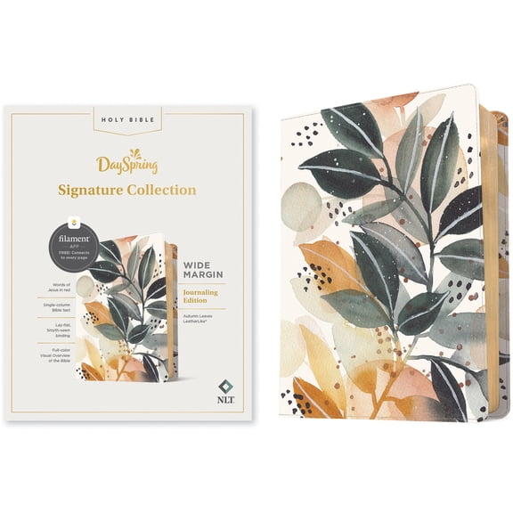 NLT Wide Margin Bible, Filament-Enabled Edition (Leatherlike, Autumn Leaves, Red Letter): Dayspring Signature Collection (Hardcover)