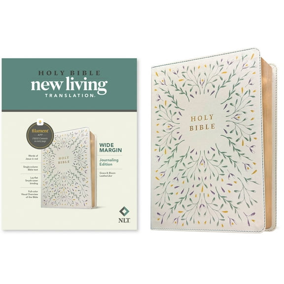 NLT Wide Margin Bible, Filament Enabled (Leatherlike, Grace & Bloom, Red Letter), (Hardcover)