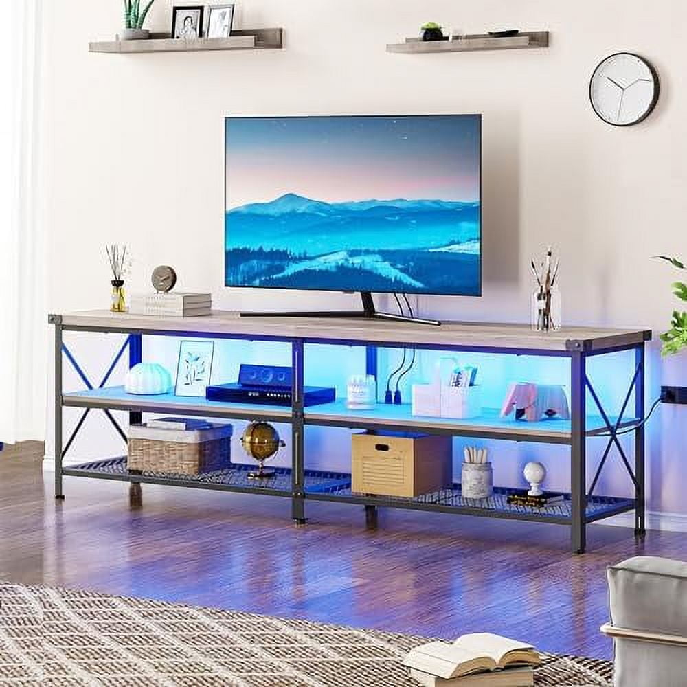 NLTBONNIE LED TV Stand Entertainment Center for 80 inch TV Media Console Table Gaming TV Stand