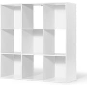 NLTBONNIE Sturdy Room 11-Inch Cube  Organizer   with Thick Exterior Edge    Divider w/Back  Bookcase  6-Cube / 8-Cube / 9-Cube  Colors Available in Rustic Grey Oak and White