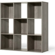 NLTBONNIE Sturdy Room 11-Inch Cube  Organizer   with Thick Exterior Edge    Divider w/Back  Bookcase  6-Cube / 8-Cube / 9-Cube  Colors Available in Rustic Grey Oak and White