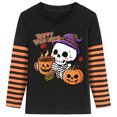 thumbnail image 1 of NLVRBC Halloween Shirts Boys Glow in the Dark Skeleton Kids Graphic Tees Raglan Pumpkin T-Shirt Size 7T, 1 of 7