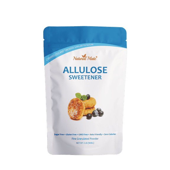 Natural Mate Allulose Natural Sweetener: Plant Based Keto Diet Friendly Sugar Free Substitute Sweetener - Baking & Beverages | Pack of 1, 2-LB/Each, Total Servings 227