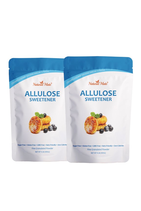 Allulose Natural Sweetener: Plant Based Keto Diet Friendly Sugar Free Substitute Sweetener - Baking & Beverages | Pack of 2, 4-LB/Each, Total Servings 908
