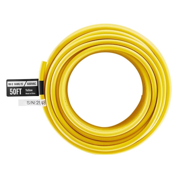 NM-B Wire 14AWG/2C Copper Core Cable 50 ft Electrical Wire with Ground
